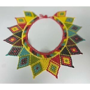 New Beautiful Handmade Colorful Beaded Mexican Collar Necklace